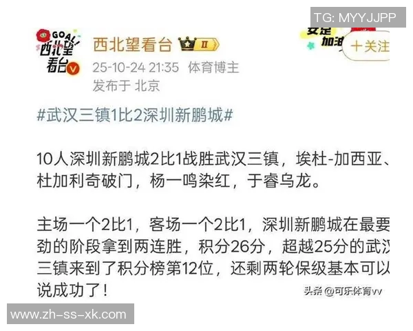 深圳新鹏城保级形势乐观趋势显示即将成功上岸